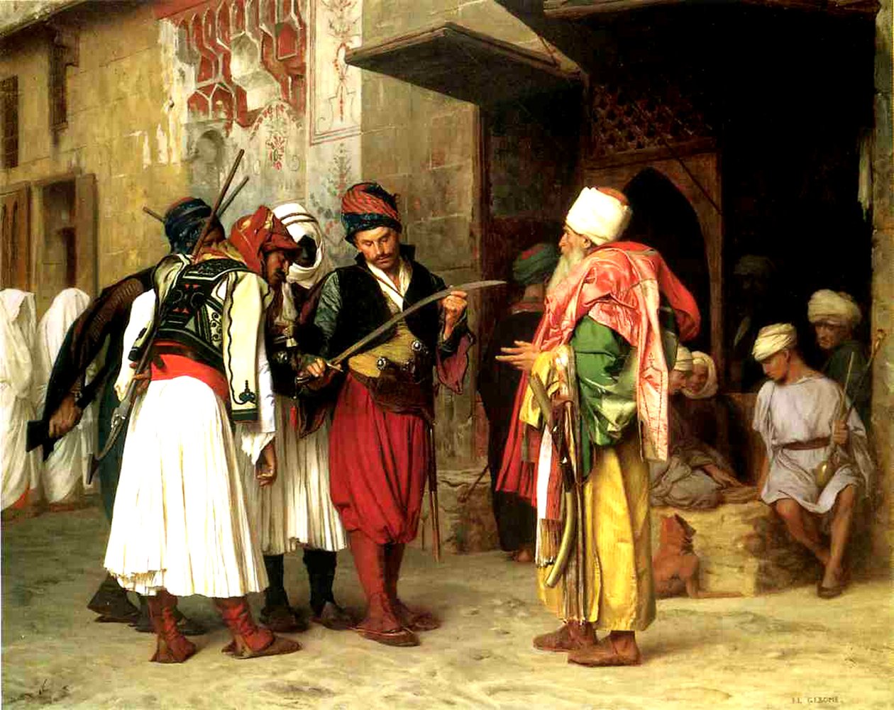 Comerciante de ropa usada, El Cairo, 1866 de Jean Leon Gerome