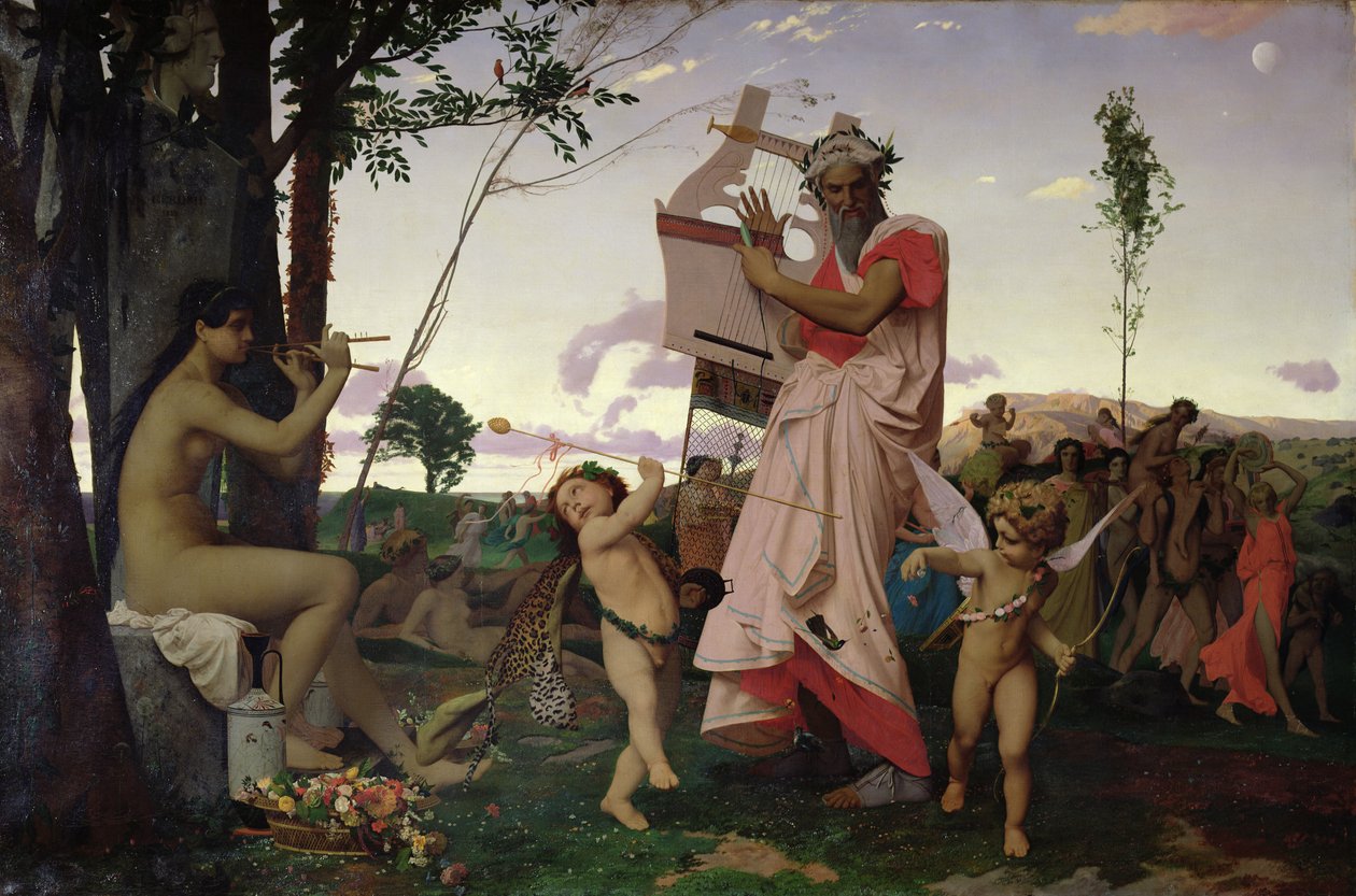 Anacreonte, Baco y Afrodita, 1848 de Jean Leon Gerome