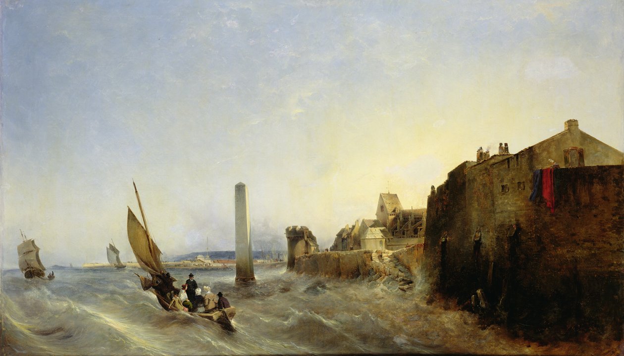 Vista del muelle de Napoleón en Cherburgo, 1838 de Jean Louis Petit