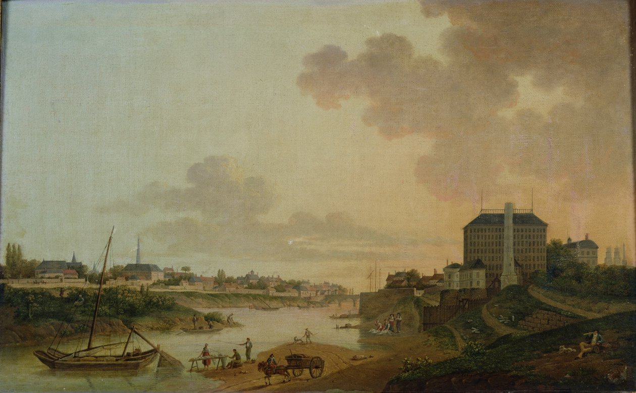 Vista de la Fábrica de Algodón desde la Motte Sanguin en Orleans, 1825 de Jean Louis Rabigot