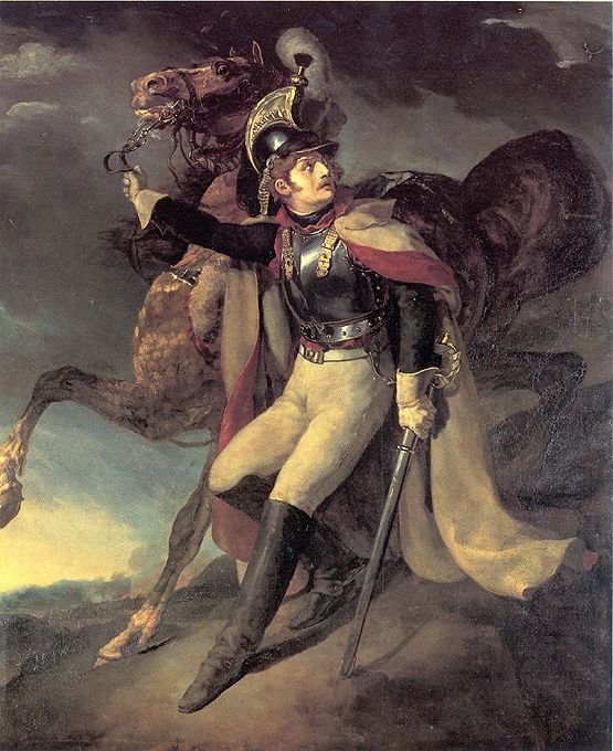 Coracero herido dejando el campo de batalla de Theodore Gericault