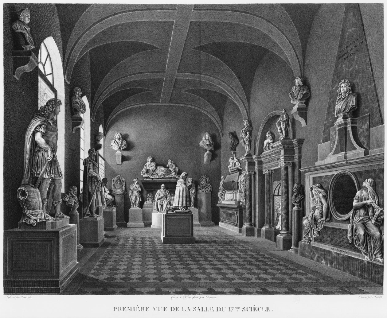 Primera vista de la sala del siglo XVII, Museo de los Monumentos Franceses, París, ilustración de 