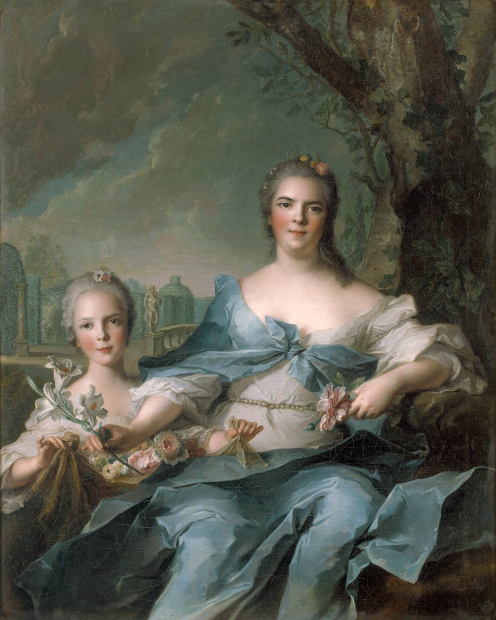 La Duquesa de Parma y Piacenza, Louise Elisabeth de Francia, y su hija, la Princesa Isabelle de Parma de Jean Marc Nattier