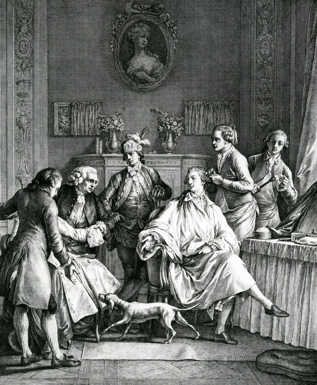 Hombre vistiéndose, c.1770 de Jean Michel the Younger Moreau