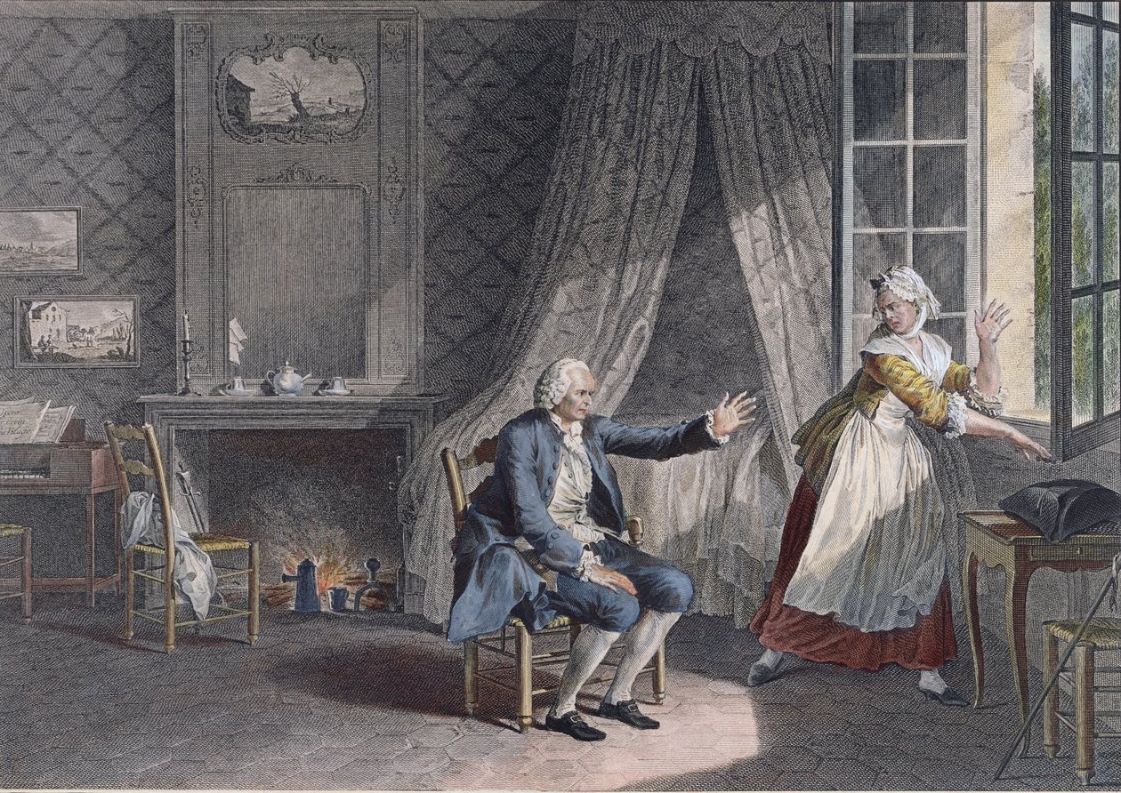 Las últimas palabras de Jean-Jacques Rousseau (1712-78) en Ermenonville en 1778 de Jean Michel the Younger Moreau