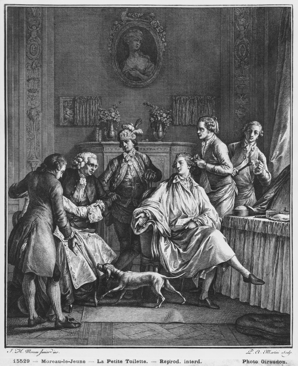 El pequeño tocador, grabado por Pietro Antonio Martini (1739-97) de Jean Michel the Younger Moreau