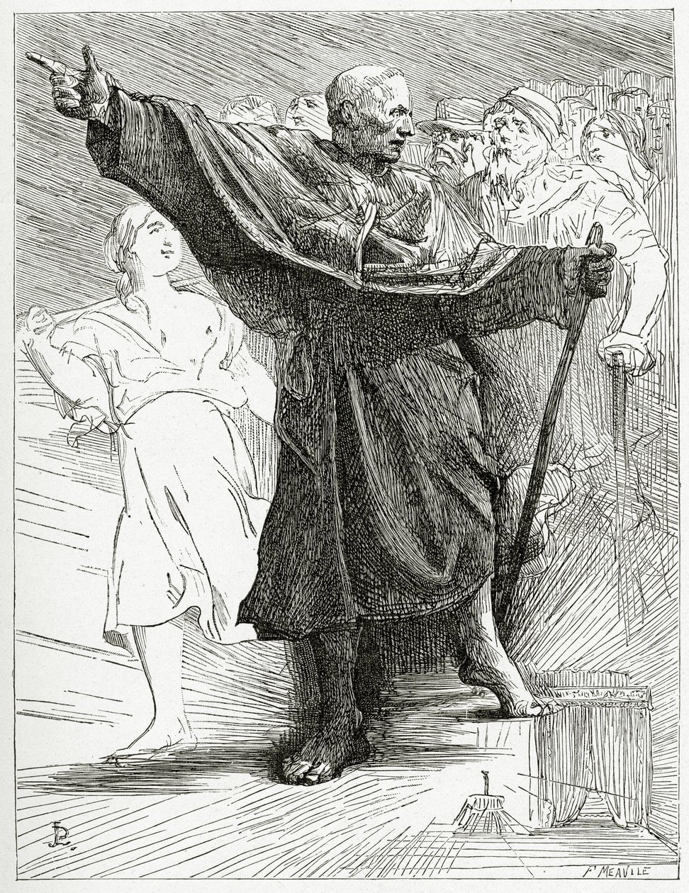 Le Pape, siglo XIX (grabado en blanco y negro) de Jean Paul Laurens