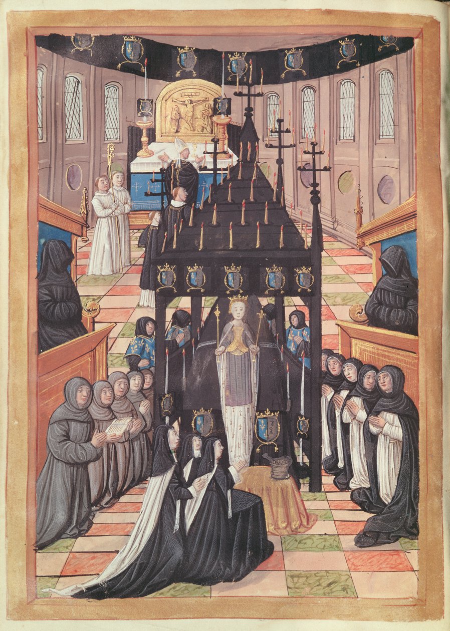 Fol.12v Paso de Ana de Bretaña (1477-1514) en la iglesia de Saint-Saveur de Blois, 1515 de Jean Perreal