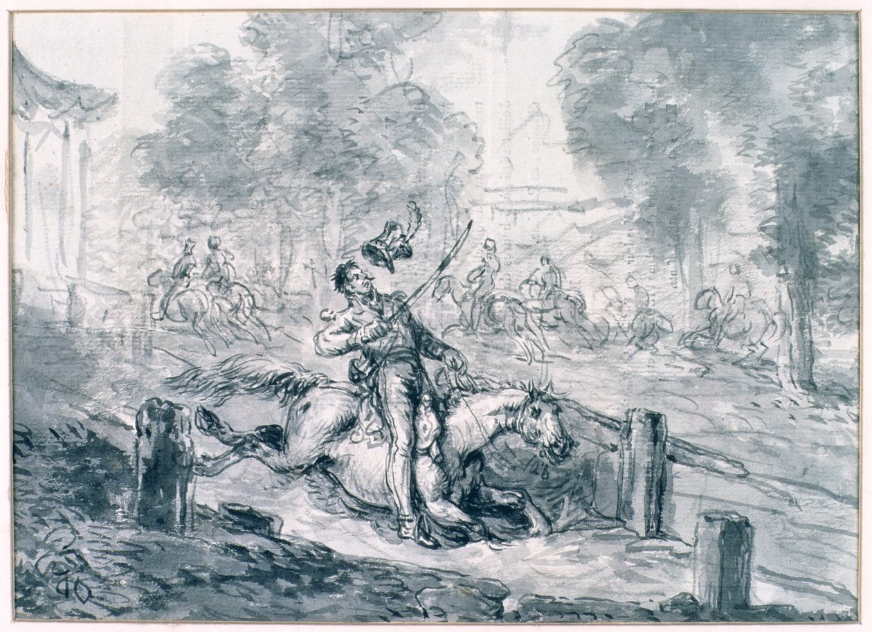 Muerte del príncipe Joseph Poniatowski (1763-1813) 1816 de Jean Pierre Norblin de La Gourdaine