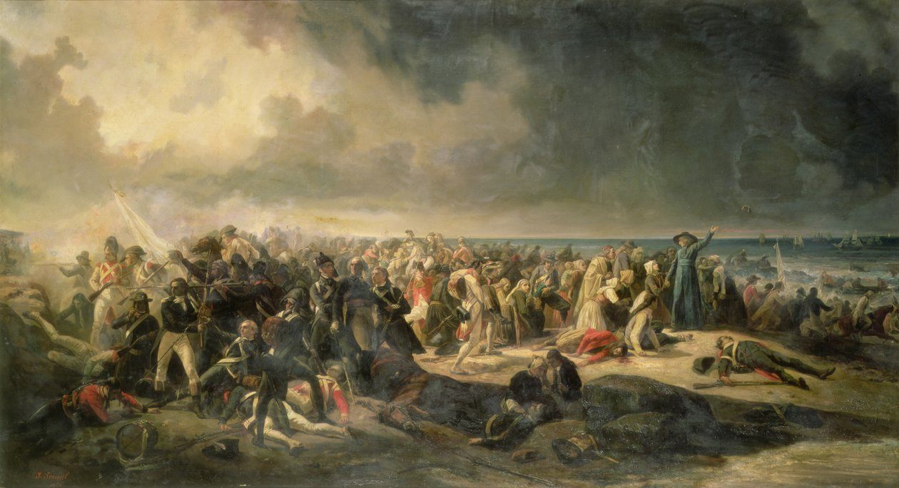 Escena del desembarco en Quiberon en 1795, 1850 de Jean Sorieul