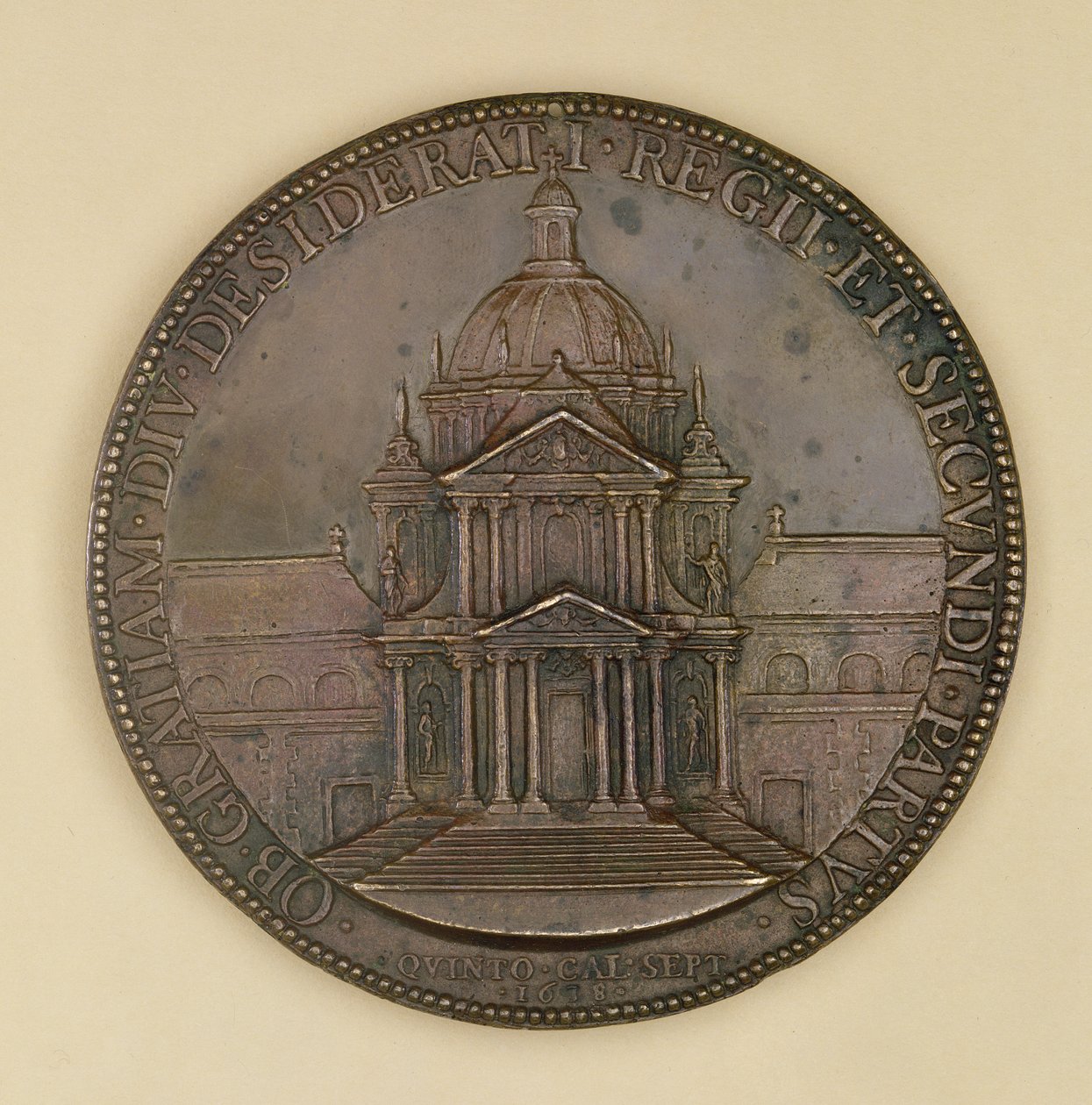 Medalla fundacional de Val-de-Grace, anverso representando Val-de-Grace, 1638 de Jean Warin