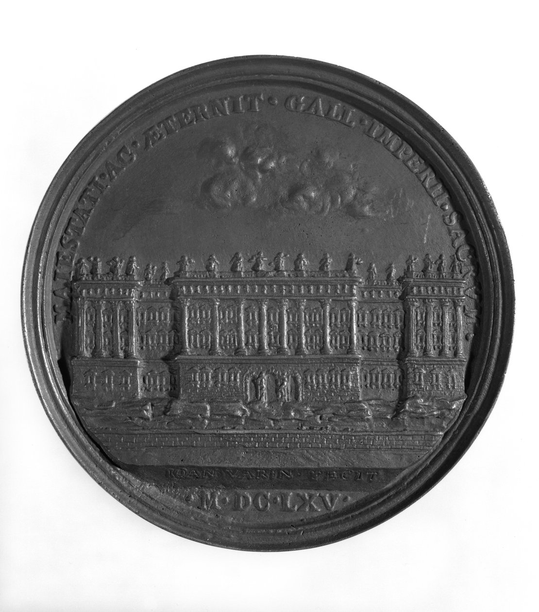 Medalla con el diseño de Bernini para el Louvre, 1665 (oro) de Jean Warin
