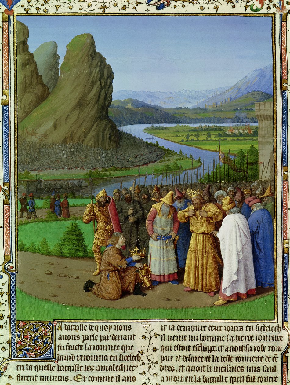David enterándose de la muerte de Saúl, ilustración de 