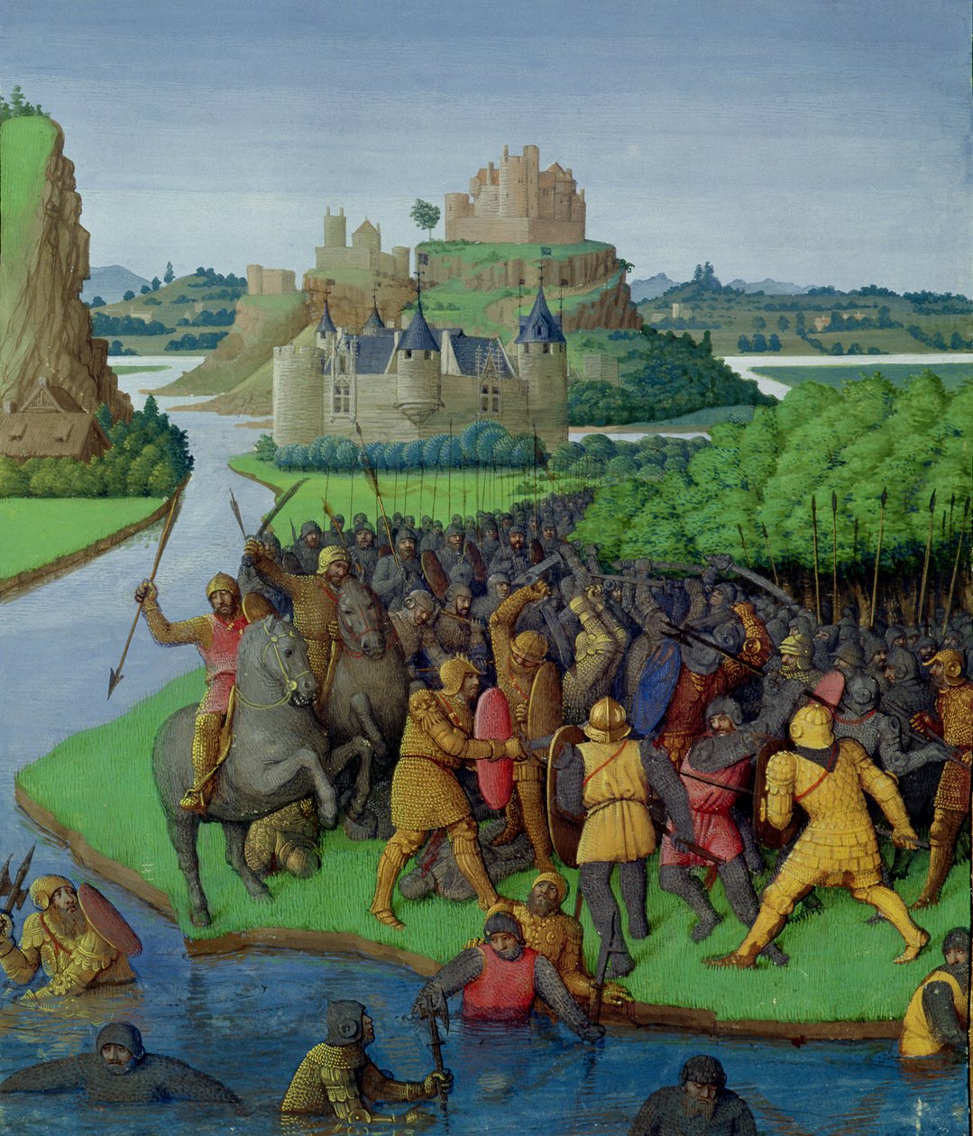 Ms Fr 247 fol.270 Batalla entre los Macabeos y los Bacchides, ilustración de 