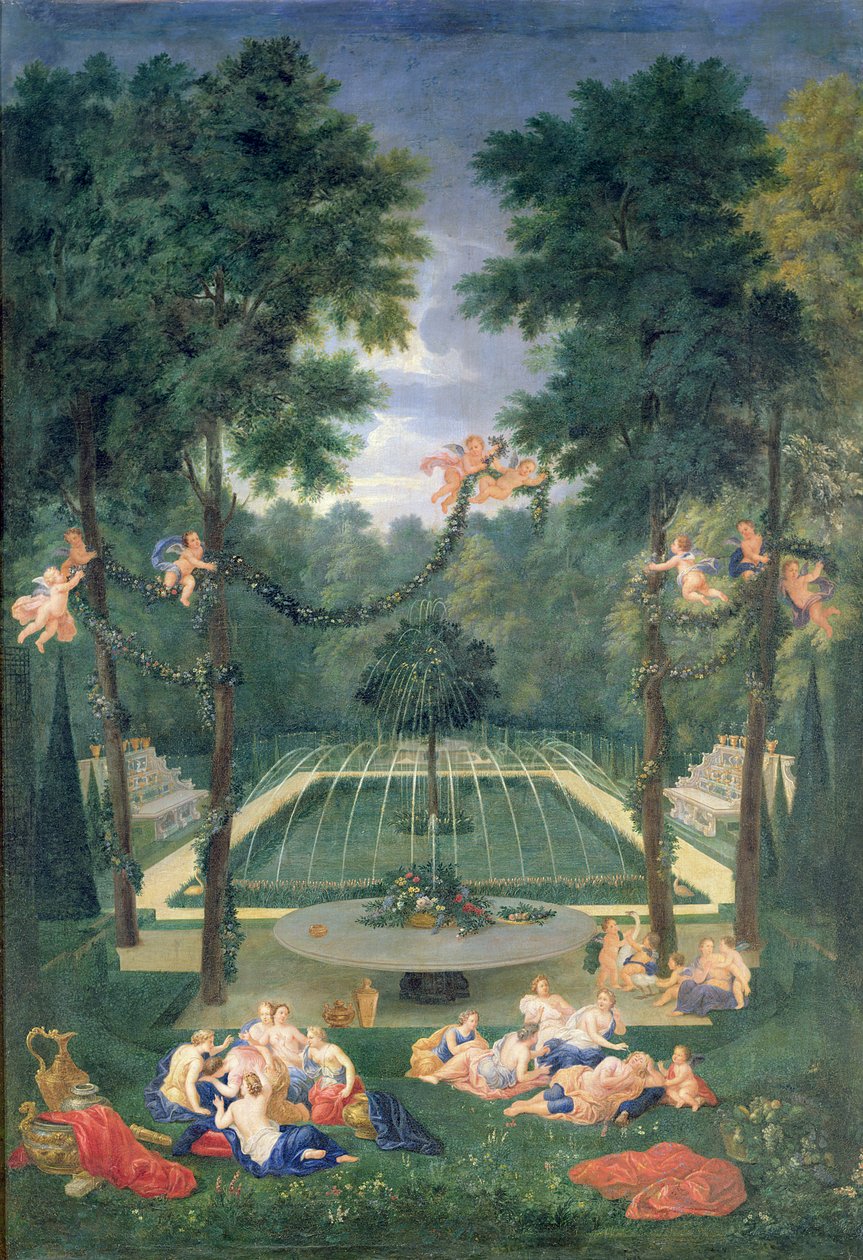 Bosques de Versalles, vista del Marais con Venus y Eco, 1688 de Jean the Younger Cotelle