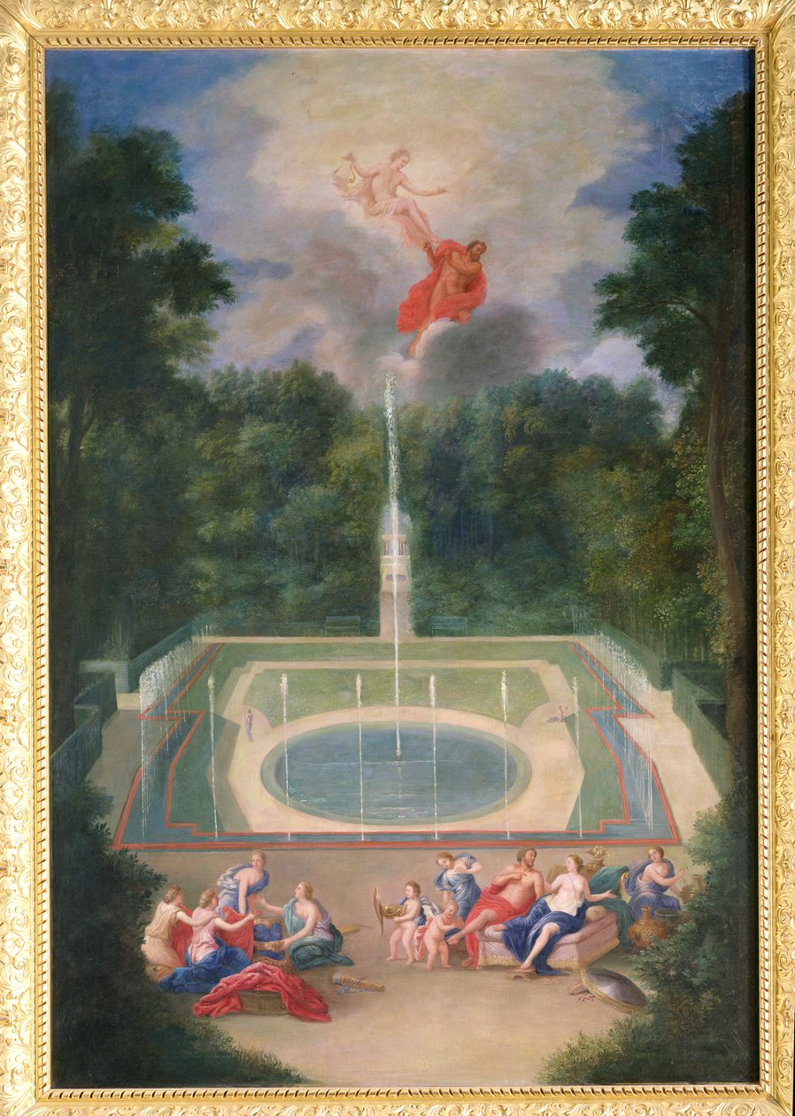 Los bosques de Versalles con Marte y Venus ante Apolo y Vulcano, 1688 de Jean the Younger Cotelle
