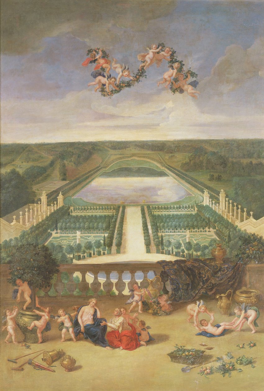 Vista de la Orangerie en Versalles, desde la Piece d