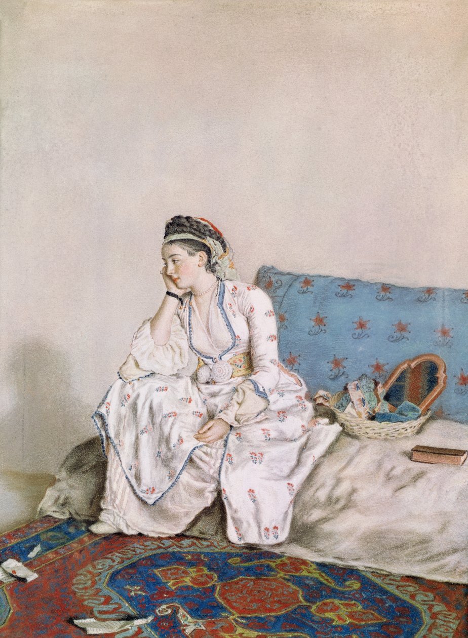 Retrato de Mary Gunning, condesa de Coventry, 1749 (pastel sobre papel) de Jean Étienne Liotard