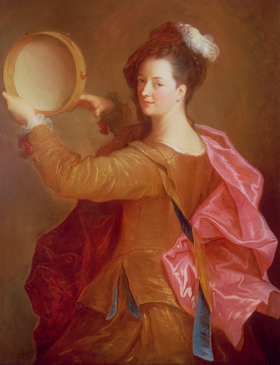 Retrato de una mujer con pandereta de Jean Alexis Grimou