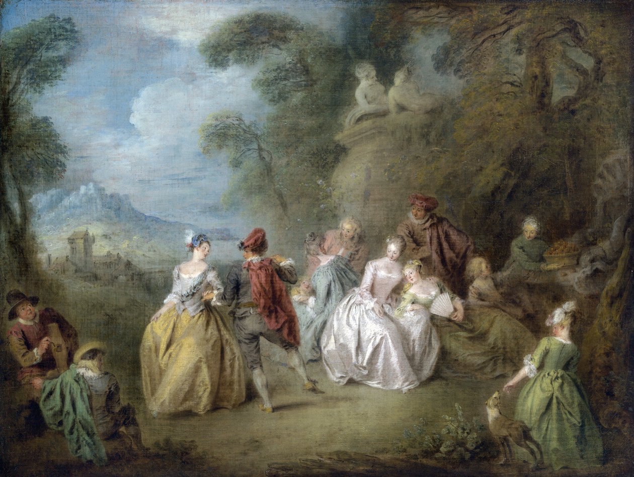 Escena Cortesana en un Parque, c.1730-35 de Jean Baptiste Joseph Pater
