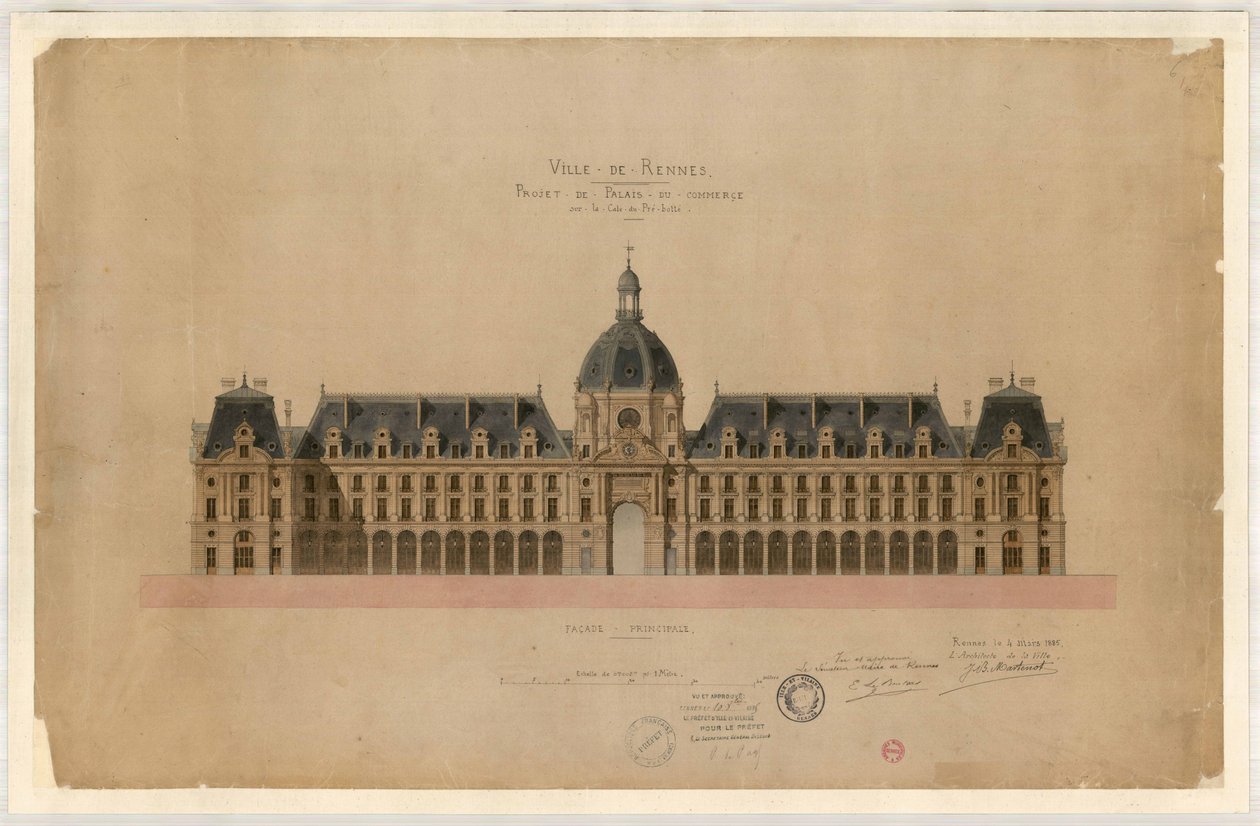 Proyecto del Palacio del Comercio de Rennes de Jean Baptiste Martenot