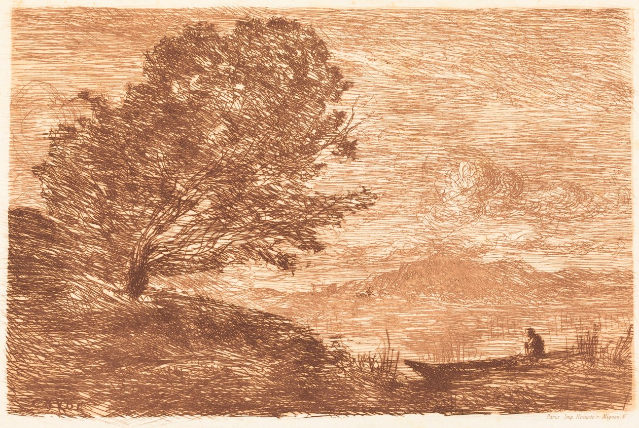 Un lago en el Tirol (Un lac du Tyrol) de Jean-Baptiste-Camille Corot