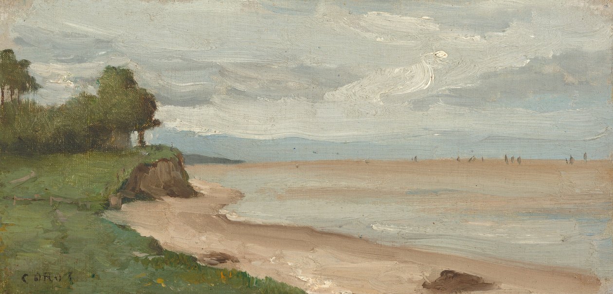 Playa cerca de Etretat de Jean-Baptiste-Camille Corot