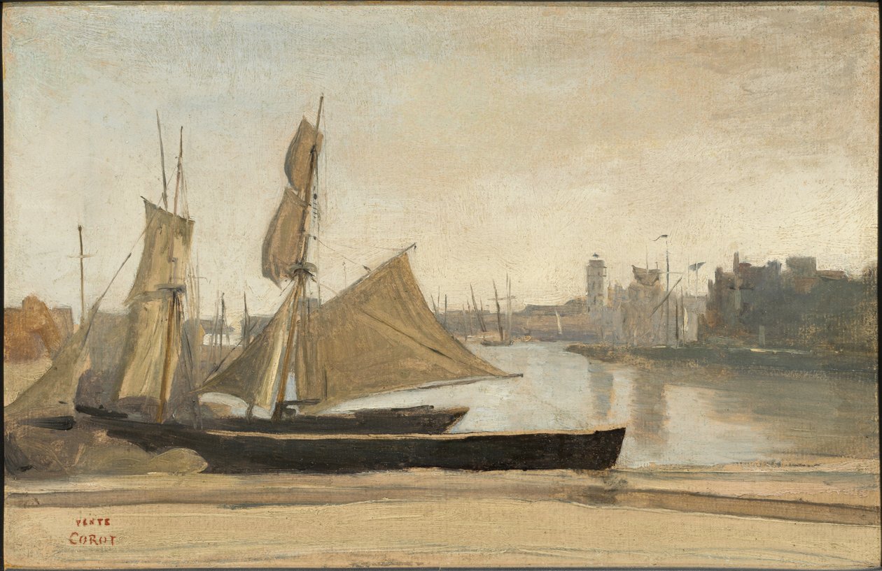 Dunkerque, barcos de pesca amarrados al muelle de Jean-Baptiste-Camille Corot