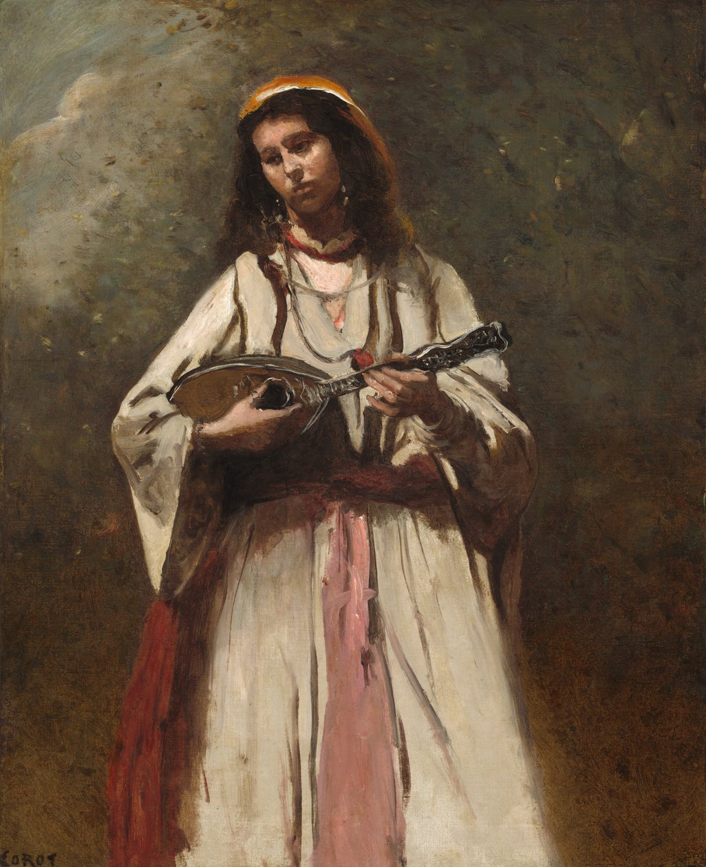 Gitana con Mandolina de Jean-Baptiste-Camille Corot