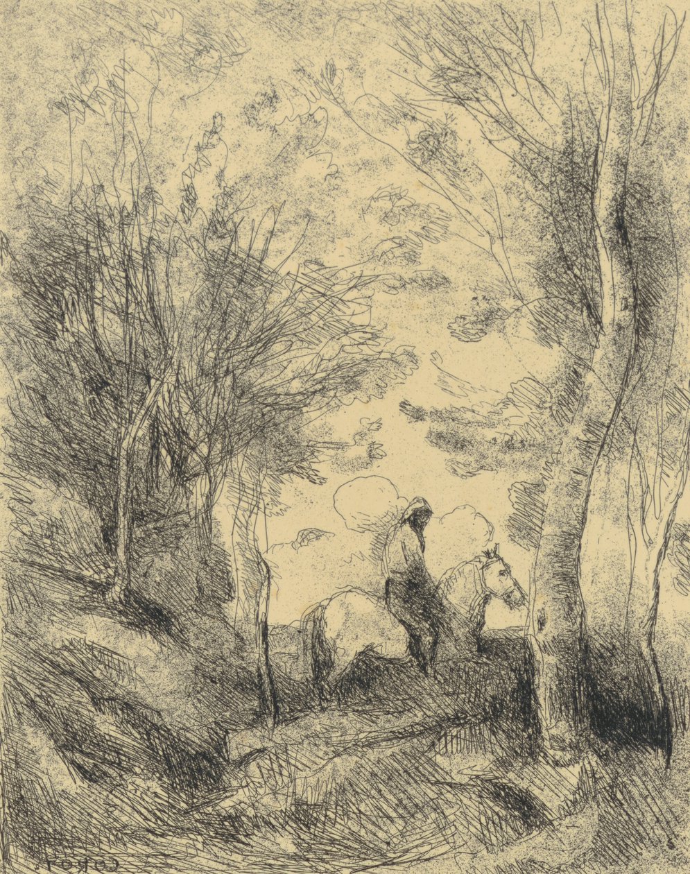 El Gran Jinete del Bosque de Jean-Baptiste-Camille Corot