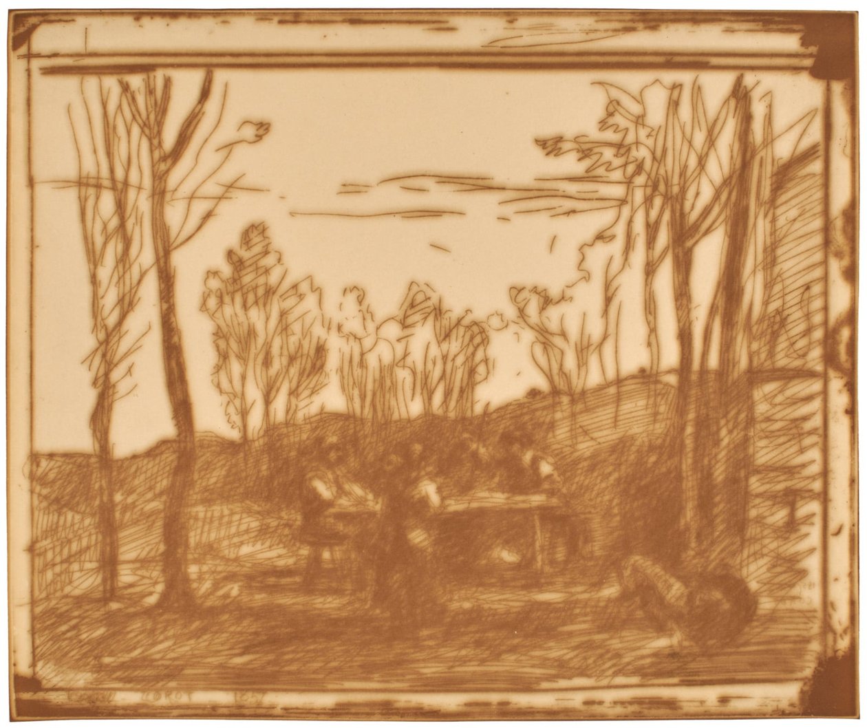 Mittagessen in der Lichtung de Jean-Baptiste-Camille Corot