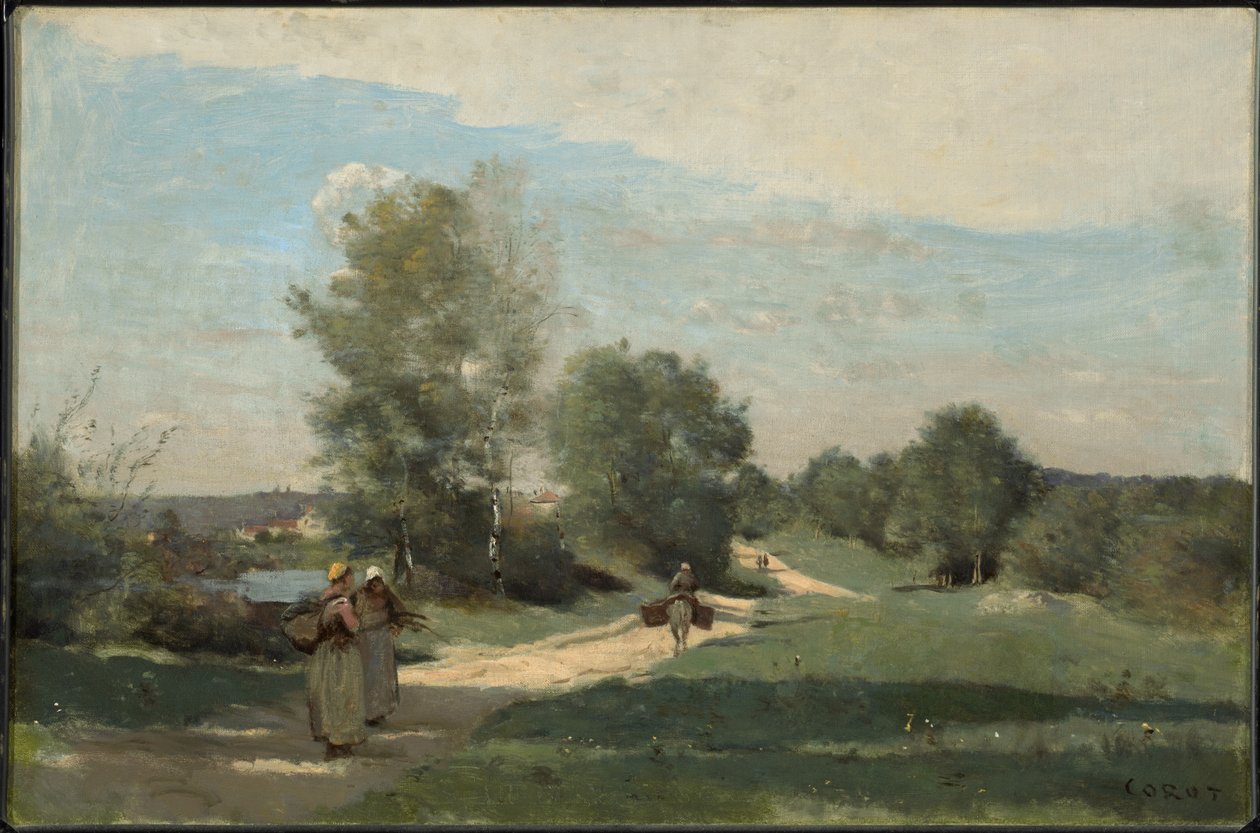 Camino junto al agua de Jean-Baptiste-Camille Corot