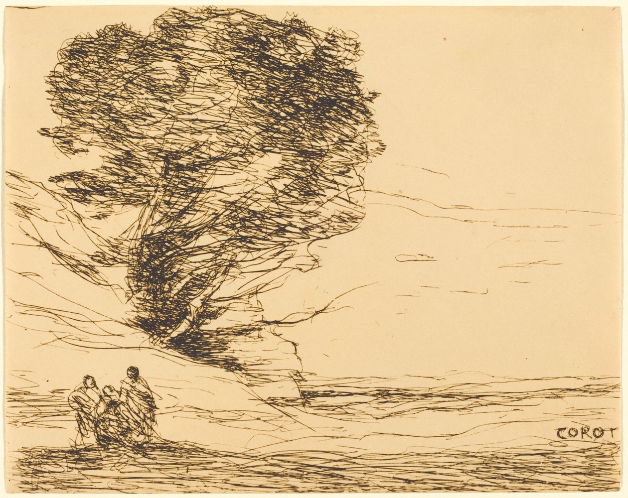 Recuerdo de Antibes de Jean-Baptiste-Camille Corot