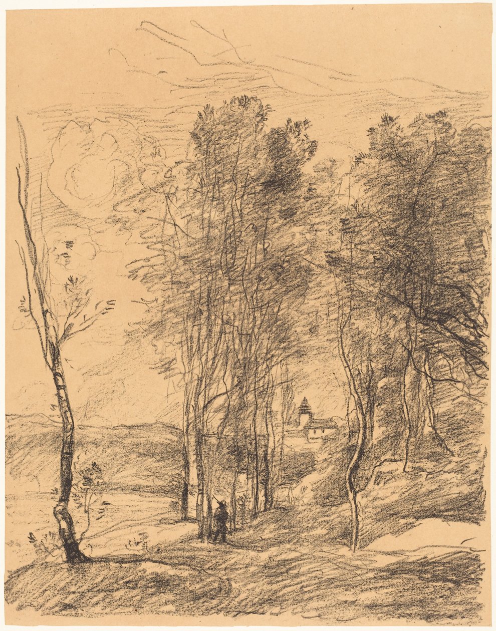 El campanario de San Nicolás-Lez-Arras (Le Clocher de St. Nicolas-Lez-Arras) de Jean-Baptiste-Camille Corot