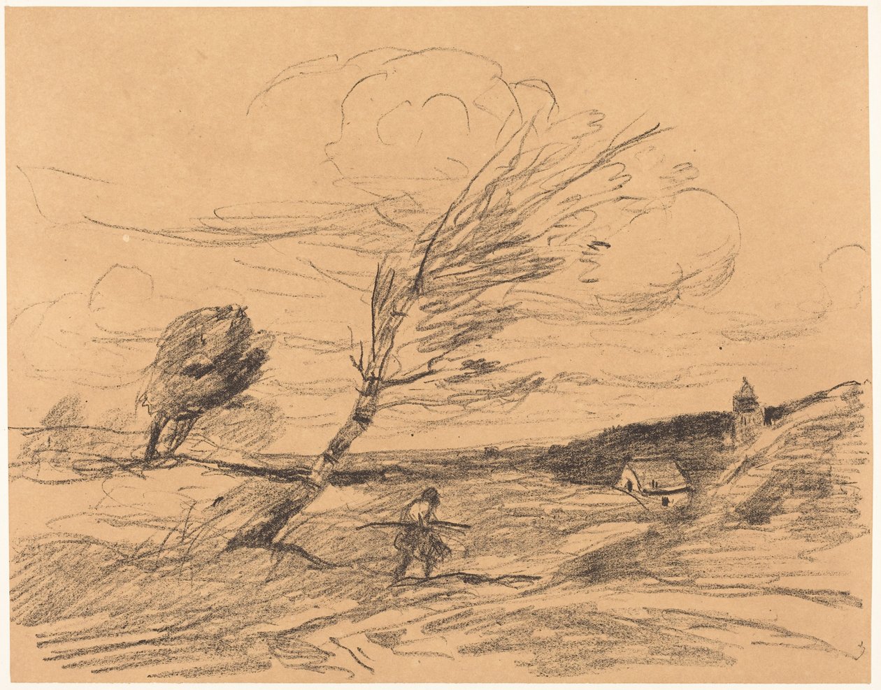 La ráfaga de viento (Le Coup de vent) de Jean-Baptiste-Camille Corot