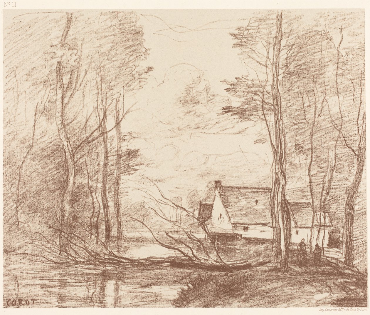 El molino de Cuincy, cerca de Douai (Le Moulin de Cuincy, cerca de Douai) de Jean-Baptiste-Camille Corot