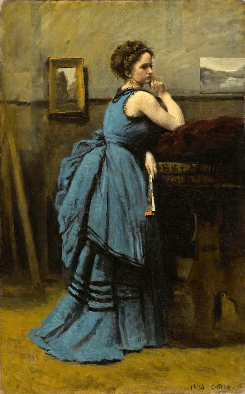 Dama de azul de Jean Baptiste Camille Corot