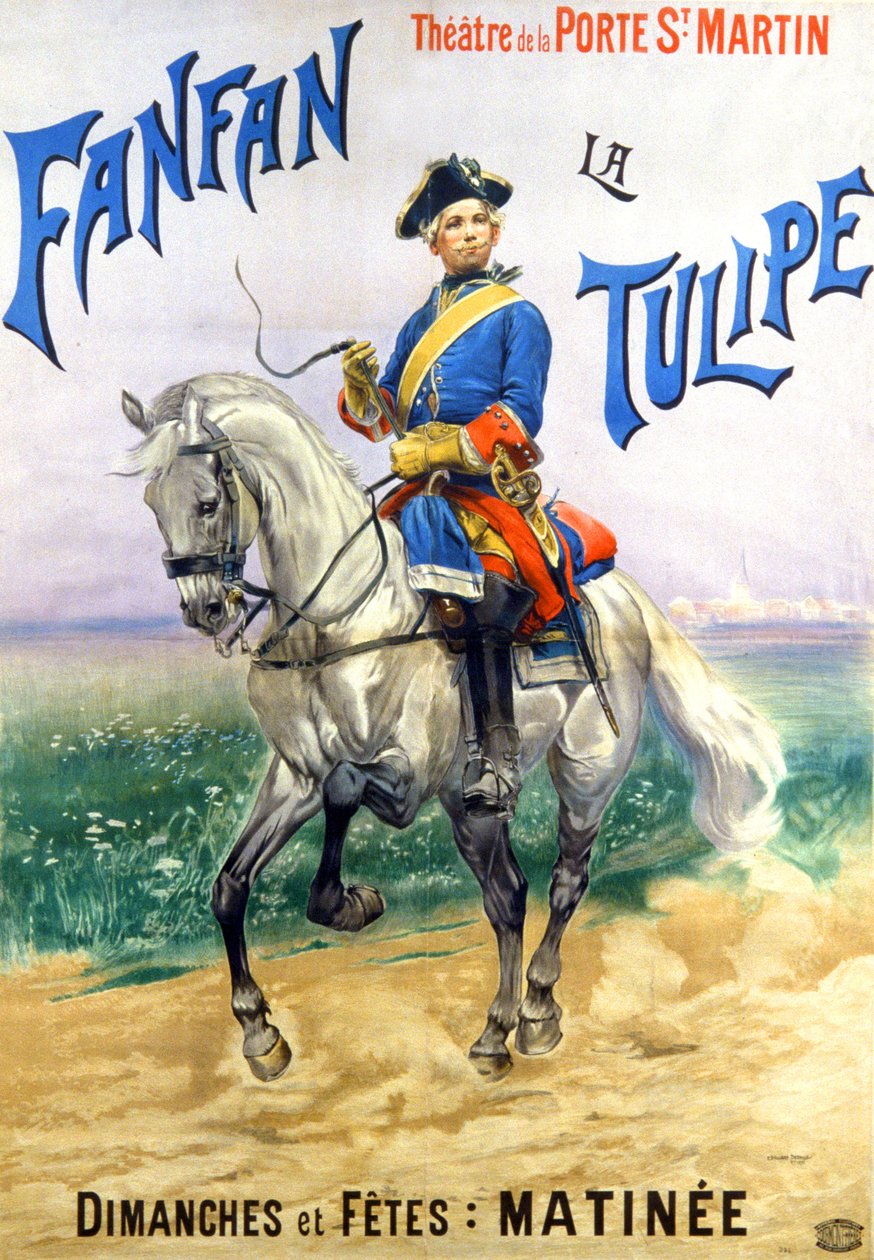 Fanfan la Tulipe, teatro des Varietes, París, c. 1935 (cartel) de Jean-Baptiste Edouard Detaille