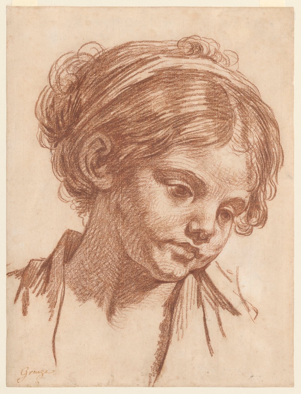Cabeza de niña de Jean-Baptiste Greuze