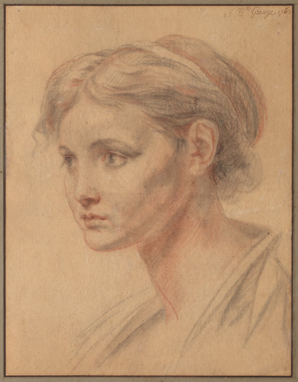 Cabeza de una niña de Jean-Baptiste Greuze