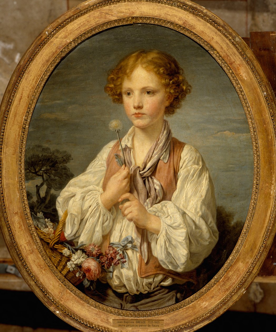 Un joven pastor que recurre a la adivinación para saber si su pastora le quiere de Jean-Baptiste Greuze