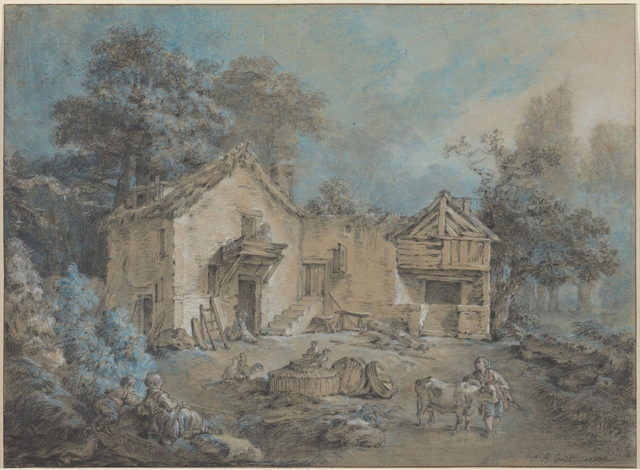 Escena rural de Jean-Baptiste Huet