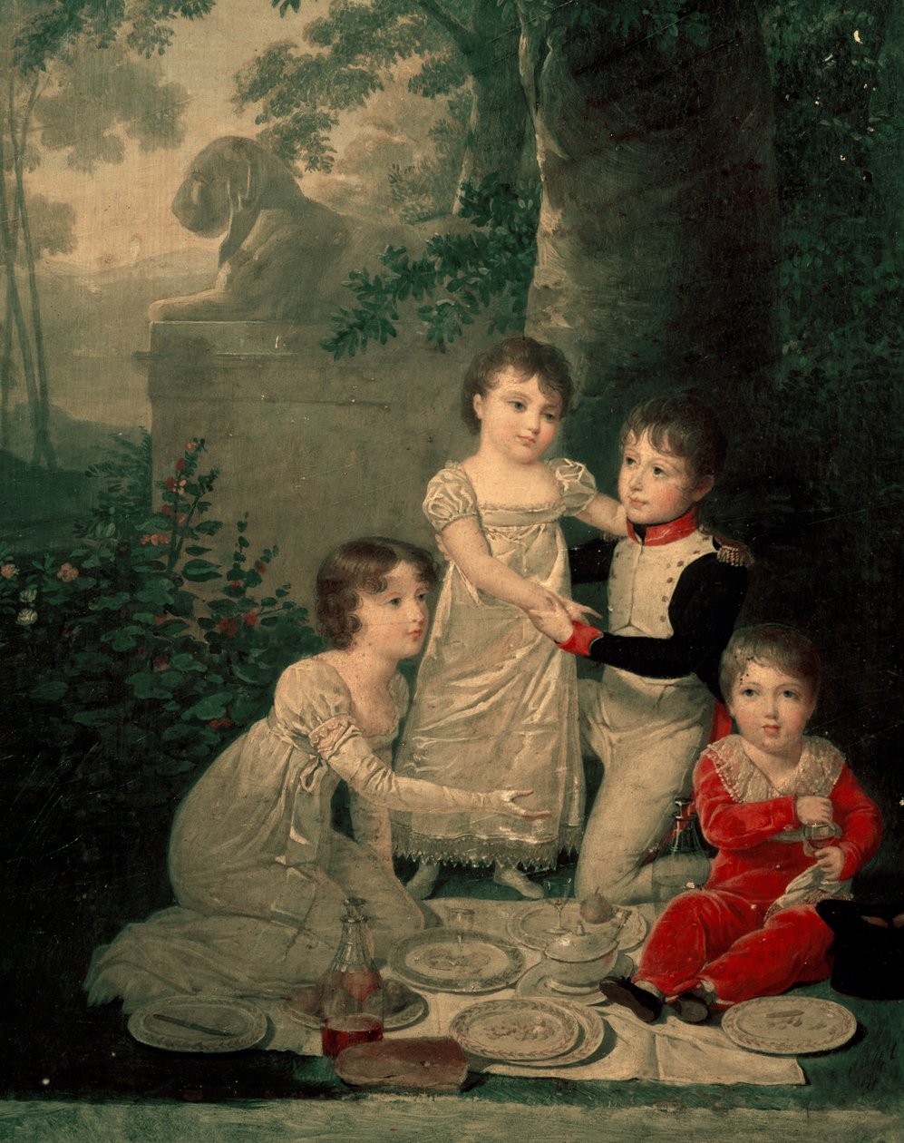 Cuatro hijos de Joachim Murat y Caroline Bonaparte (de izquierda, Letizia de Jean Baptiste Isabey