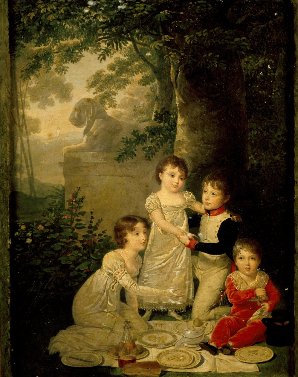 Cuatro hijos de Joachim Murat y Caroline Bonaparte (de izquierda, Letizia de Jean Baptiste Isabey