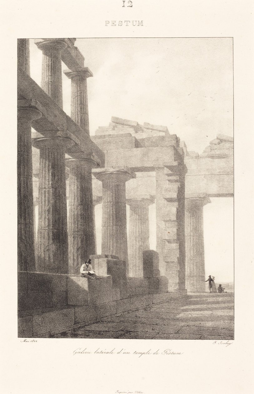 Galería lateral de un templo de Pestum de Jean-Baptiste Isabey
