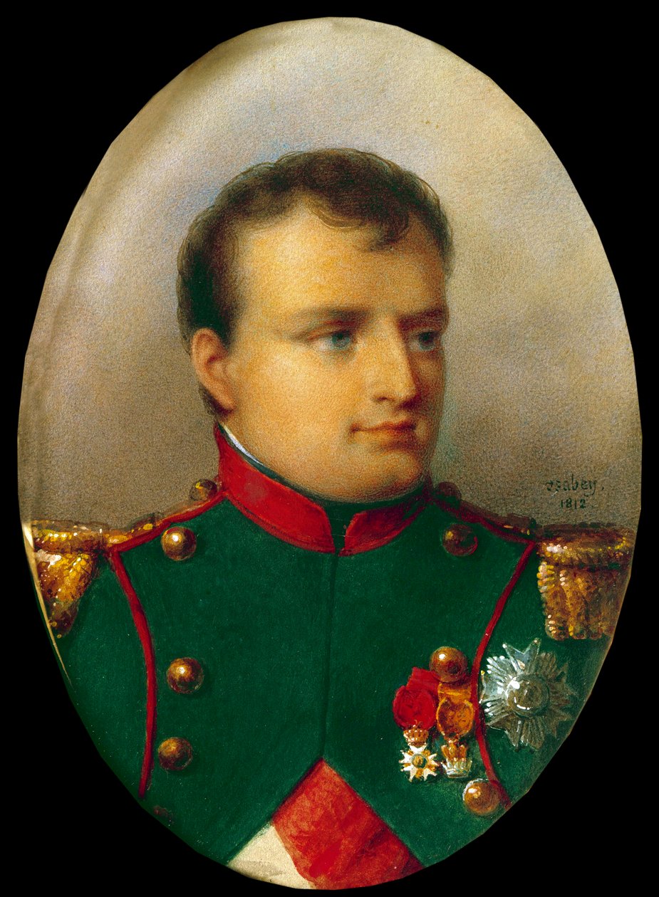 Medallón retrato de Napoleón I en uniforme de cazadores de Jean Baptiste Isabey