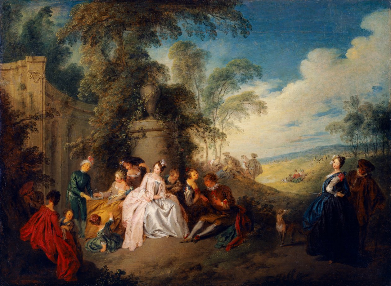 Fete Champetre (óleo sobre lienzo) de Jean Baptiste Joseph Pater