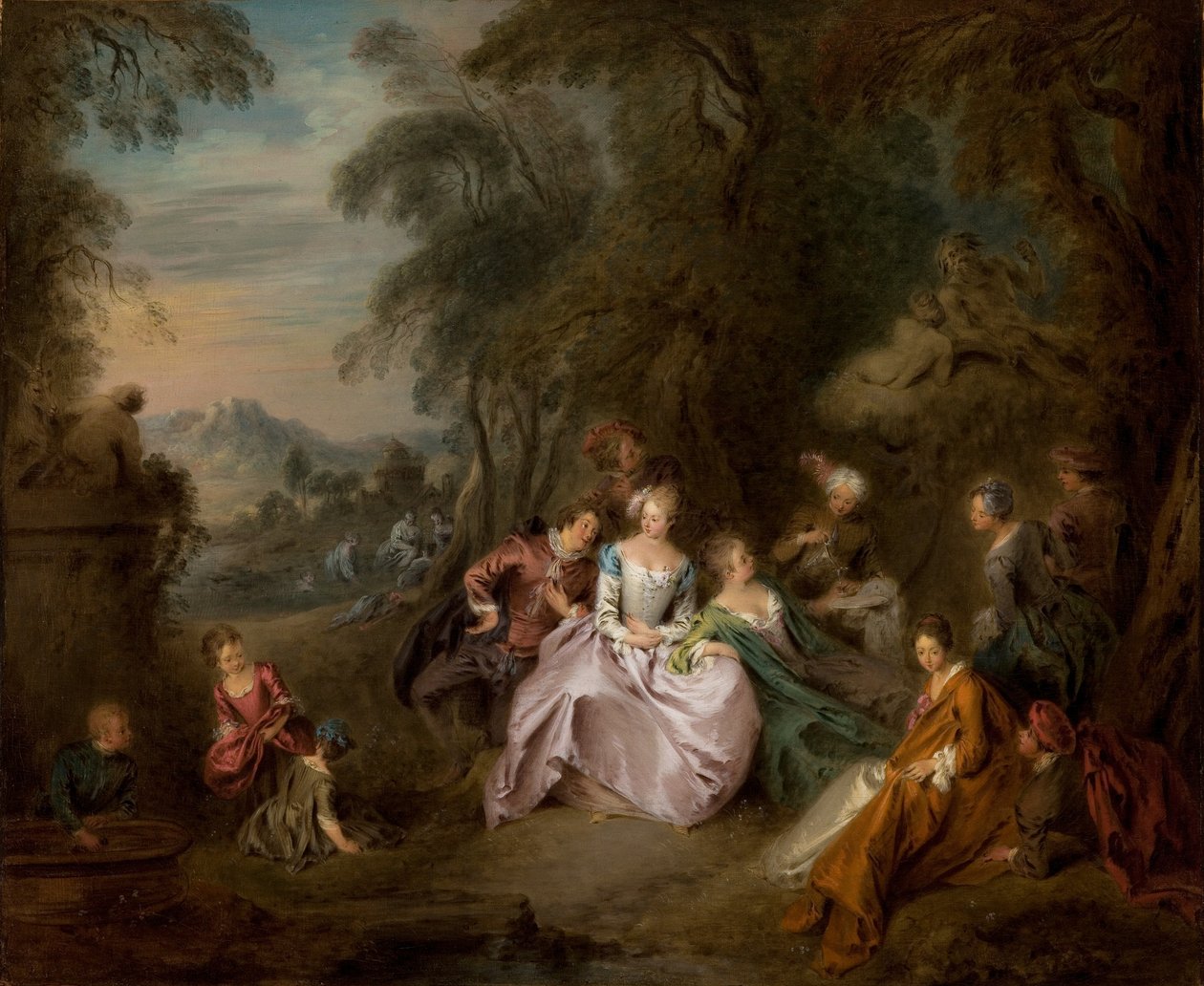 Reposo en un parque (óleo sobre lienzo) de Jean Baptiste Joseph Pater