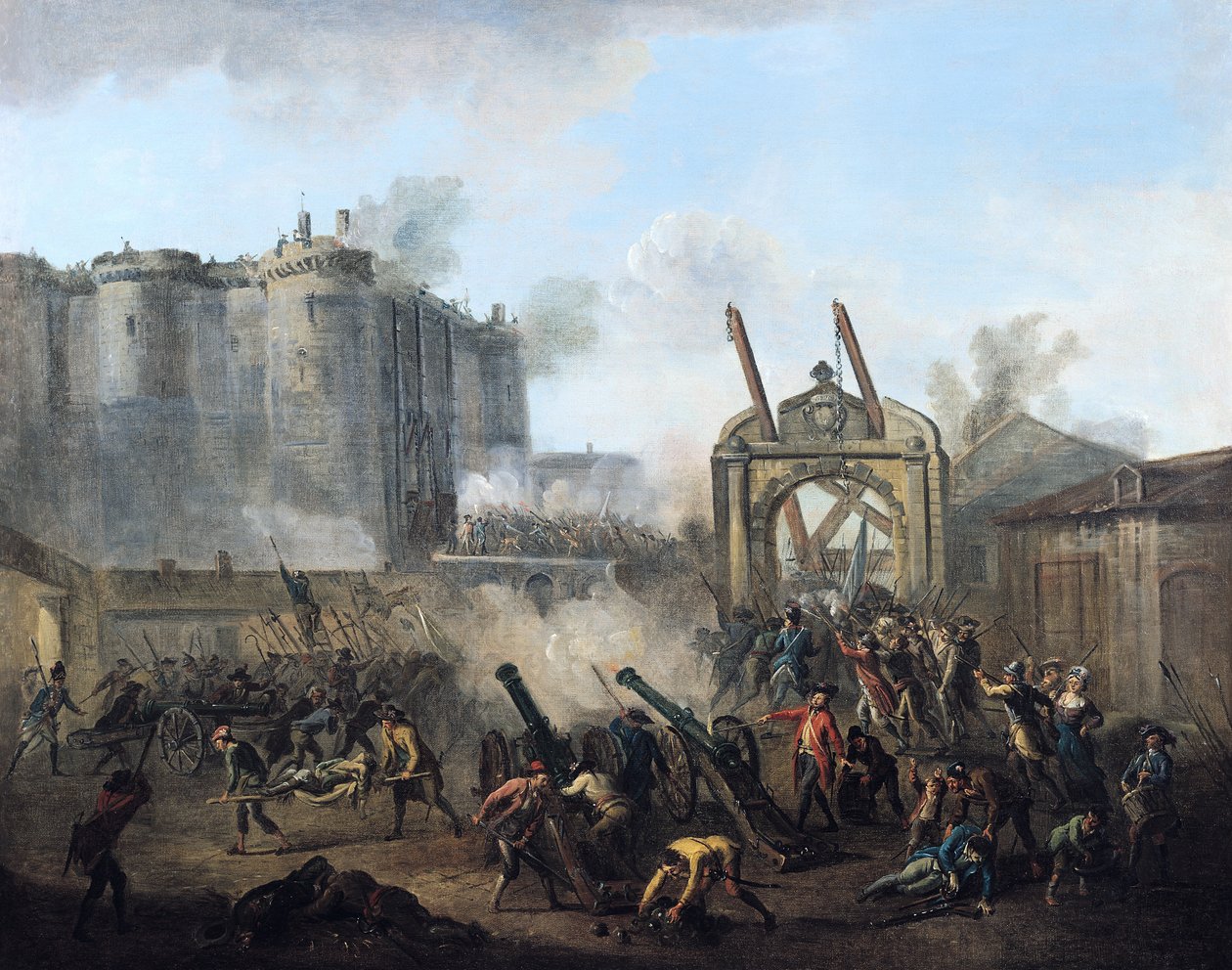 Asalto a la Bastilla el 14 de julio de 1789 de Jean Baptiste Lallemand