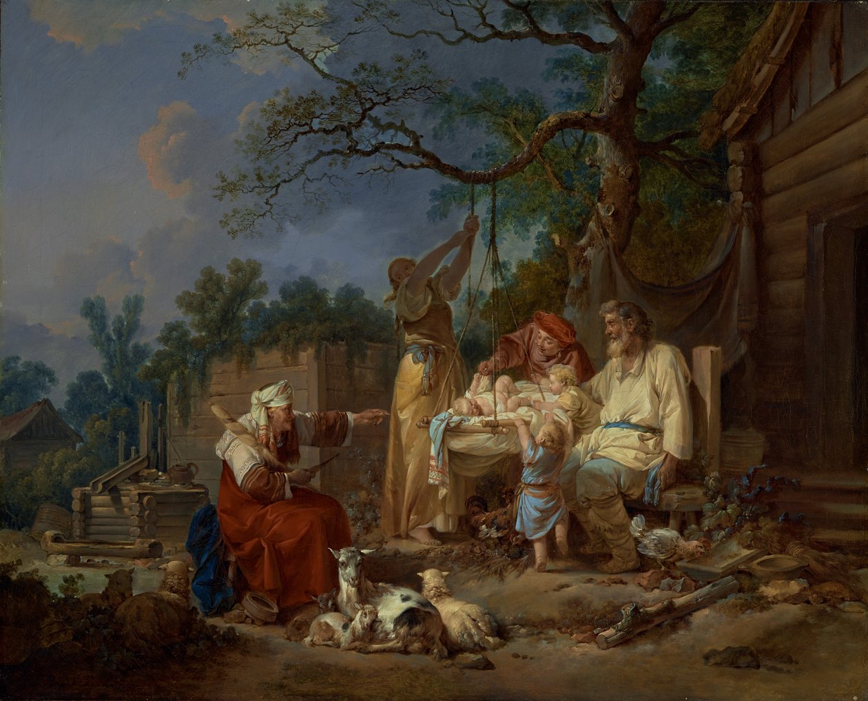La cuna rusa, c.1764-1765 (óleo sobre lienzo) de Jean-Baptiste Le Prince